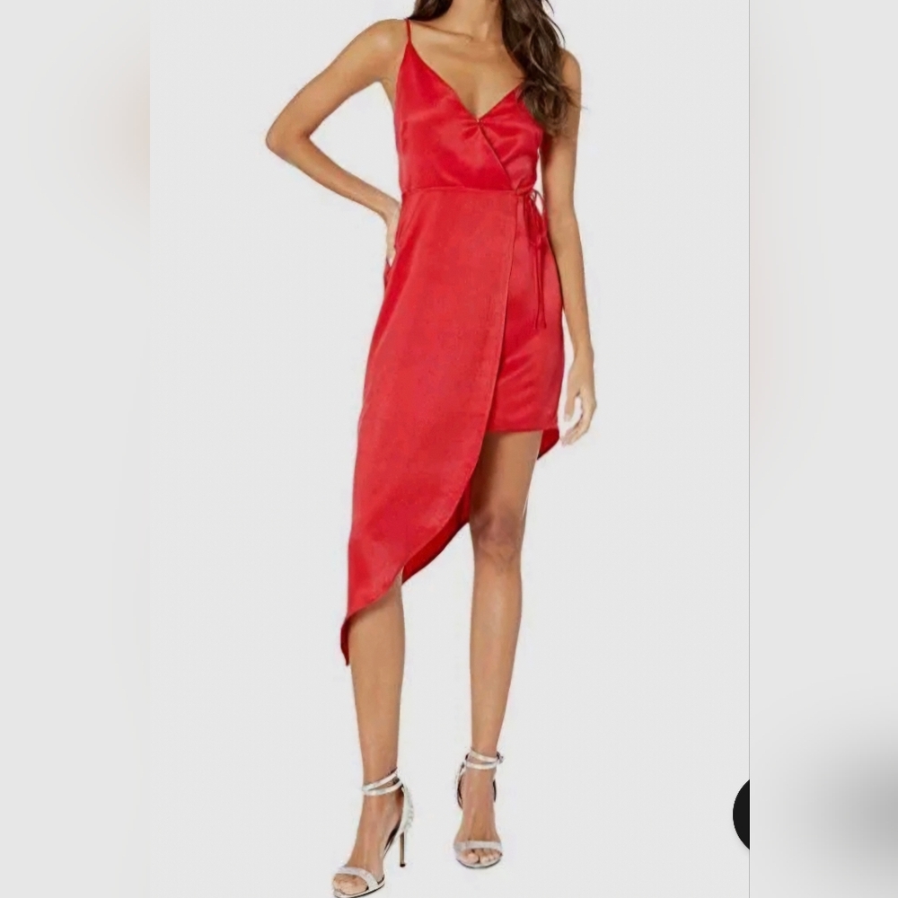 BCBGeneration Dress, Red Asymmetrical Dress, SZ 4